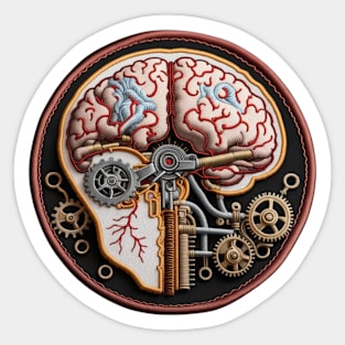 Clockwork Brain Embroidered Patch Sticker